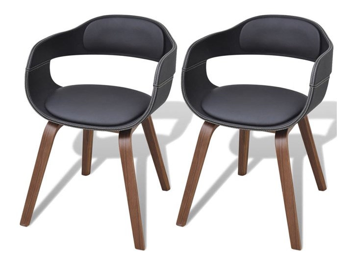 vidaXL Krzesła stołowe, 2 szt., czarne, gięte drewno i sztuczna skóra Głębokość 49 cm Szerokość 49 cm Szerokość 70 cm Tworzywo sztuczne Głębokość 51 cm Wysokość 70 cm Skóra ekologiczna Kategoria Krzesła kuchenne