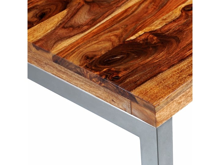 vidaXL Stół lub biurko z drewna sheesham z metalowymi nogami Drewno Wysokość 76 cm Stal Rozkładanie