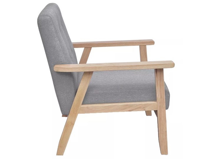vidaXL Fotel, jasnoszary, tkanina Drewno Wysokość 73 cm Szerokość 65 cm Wysokość 74 cm Głębokość 48 cm Głębokość 67 cm Fotel tradycyjny Styl Vintage