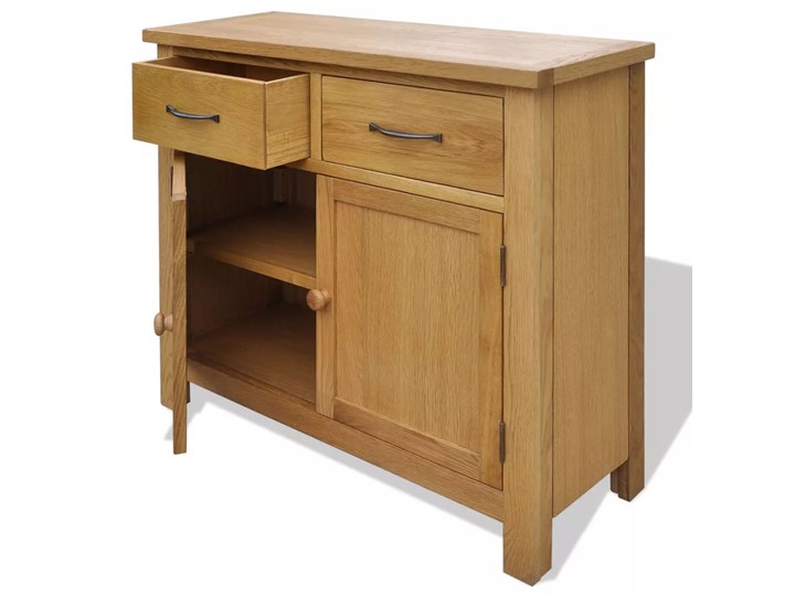 vidaXL Szafka, 90 x 33,5 x 83 cm, lite drewno dębowe Szerokość 90 cm Głębokość 34 cm Płyta MDF Płyta laminowana Stojące Styl Rustykalny