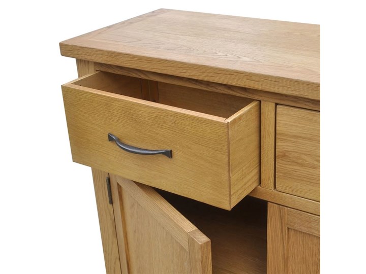 vidaXL Szafka, 90 x 33,5 x 83 cm, lite drewno dębowe Płyta MDF Głębokość 34 cm Płyta laminowana Stojące Szerokość 90 cm Kategoria Szafki i regały