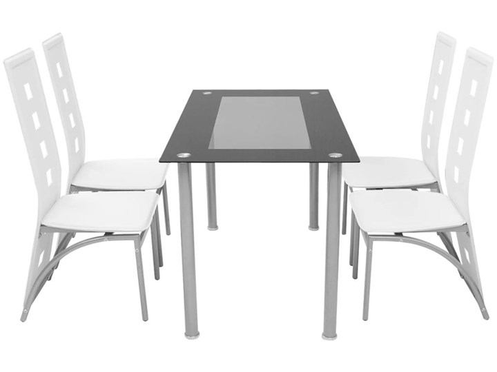 vidaXL Zestaw mebli do jadalni - 5 elementów Biały Liczba krzeseł 5 krzeseł Pomieszczenie Jadalnia