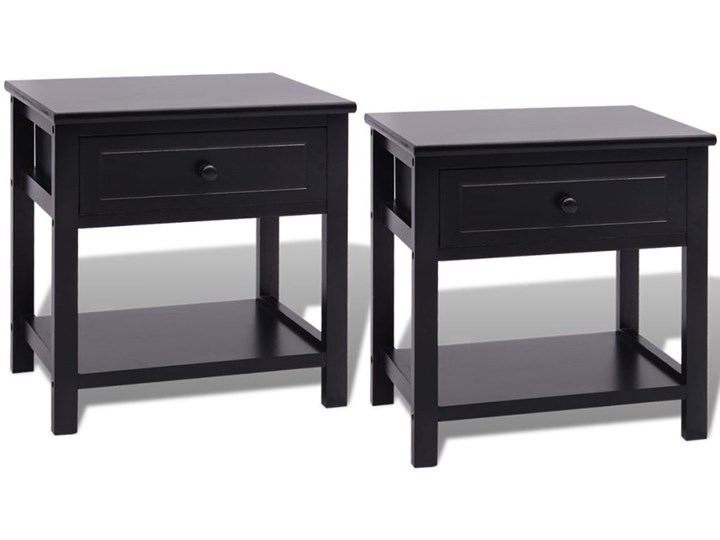 vidaXL Szafki nocne, 2 szt., drewniane, czarne Płyta laminowana Szerokość 40 cm Drewno Płyta MDF Głębokość 29 cm Wysokość 42 cm Uniwersalne Kategoria Szafki i regały
