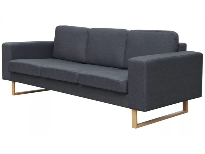 vidaXL Sofa 3-os. ciemnoszara Szerokość 200 cm Głębokość 82 cm Typ Gładkie Stała konstrukcja Pomieszczenie Salon