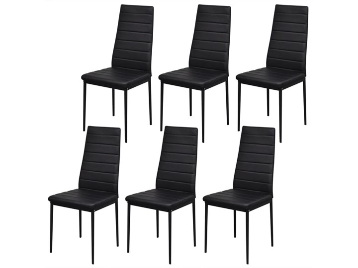 vidaXL Zestaw mebli do jadalni - 7 elementów czarny Pomieszczenie Jadalnia Liczba krzeseł 6 krzeseł