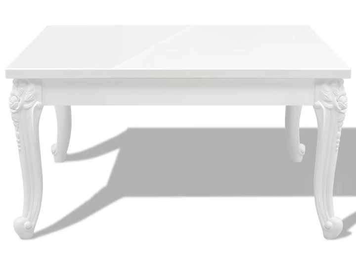 vidaXL Stolik do kawy, biały, wysoki połysk 80x80x42 cm Płyta MDF Rodzaj nóg Gięte Rozmiar blatu 80x80 cm