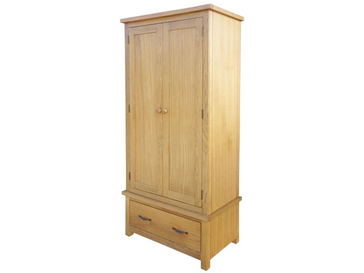 vidaXL Szafa z szufladą, 90x52x183 cm, lite drewno dębowe Głębokość 52 cm Pomieszczenie Garderoba Szerokość 90 cm Pomieszczenie Sypialnia