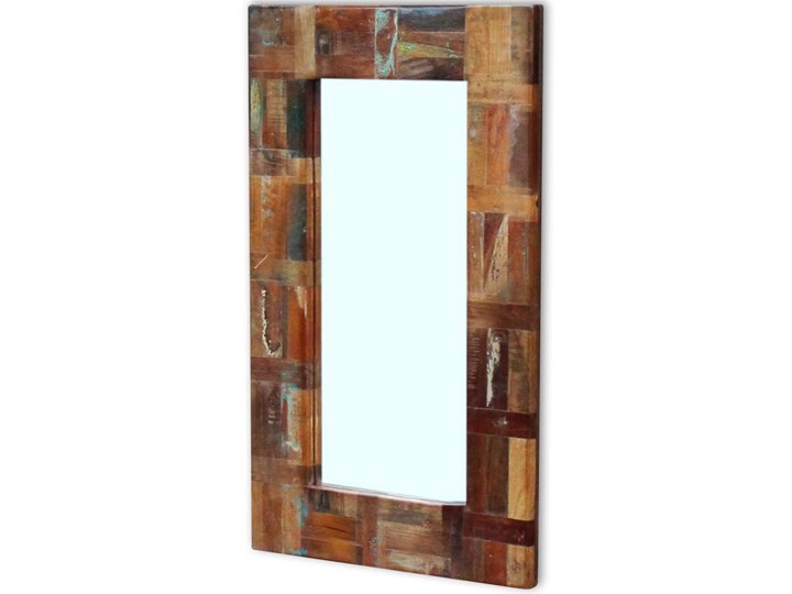 vidaXL Lustro z ramą z drewna odzyskanego, 80x50 cm Styl Vintage Prostokątne Ścienne Pomieszczenie Garderoba