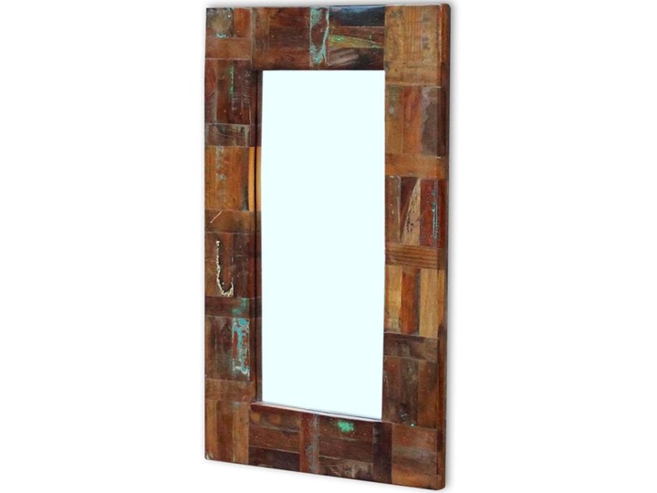 vidaXL Lustro z ramą z drewna odzyskanego, 80x50 cm Ścienne Prostokątne Styl Vintage