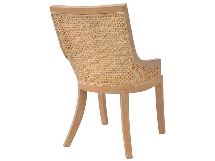 vidaXL Krzesła stołowe, 6 szt., rattan i lite drewno mango Wysokość 93 cm Szerokość 54 cm Głębokość 66 cm Wysokość siedziska 45 cm