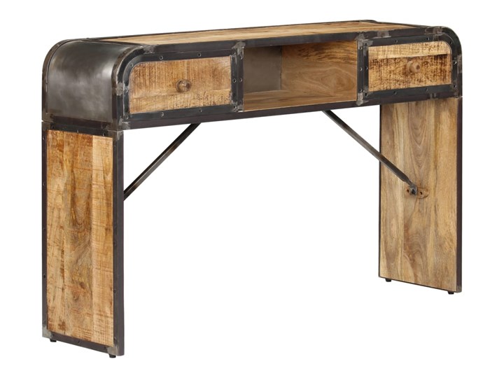 vidaXL Szafka, 120x30x75 cm, lite drewno mango Szerokość 120 cm Z szufladą Głębokość 30 cm Styl Industrialny Kolor Szary