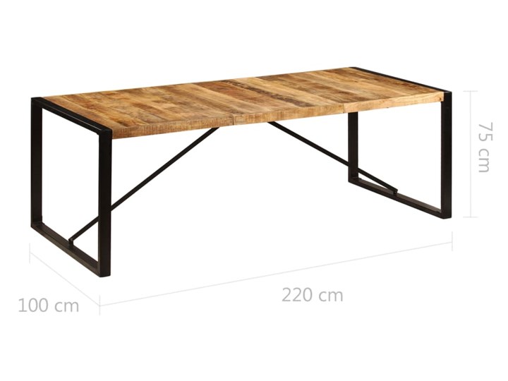 vidaXL Stół jadalniany, 220x100x75 cm, lite drewno mango Długość(n) 220 cm