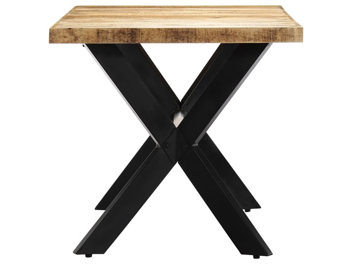 vidaXL Stół jadalniany, 160 x 80 x 75 cm, lite surowe drewno mango Stal Kolor Beżowy Metal Pomieszczenie Stoły do kuchni