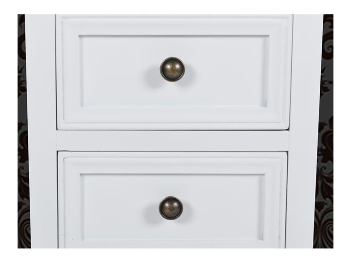 vidaXL Szafki nocne z 2 szufladami, 4 szt., MDF, białe Drewno Szerokość 35 cm Wysokość 49 cm Głębokość 30 cm Płyta laminowana Styl Vintage Płyta MDF Kolor Biały