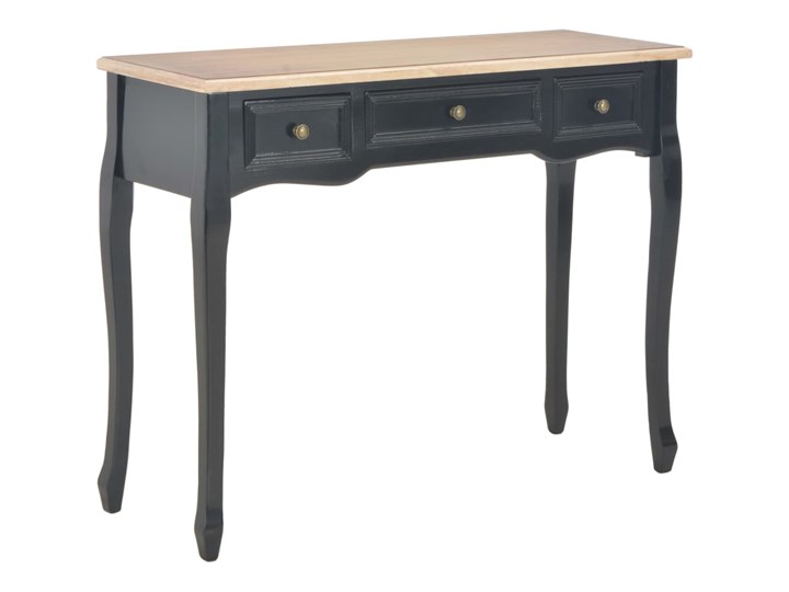 vidaXL Stolik konsolowy z 3 szufladami, czarny Sosna Z szufladą Drewno Płyta MDF Wysokość 78 cm Głębokość 35 cm Szerokość 100 cm Pomieszczenie Garderoba