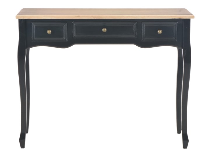 vidaXL Stolik konsolowy z 3 szufladami, czarny Głębokość 35 cm Płyta MDF Sosna Z szufladą Drewno Wysokość 78 cm Szerokość 100 cm Kolor Beżowy