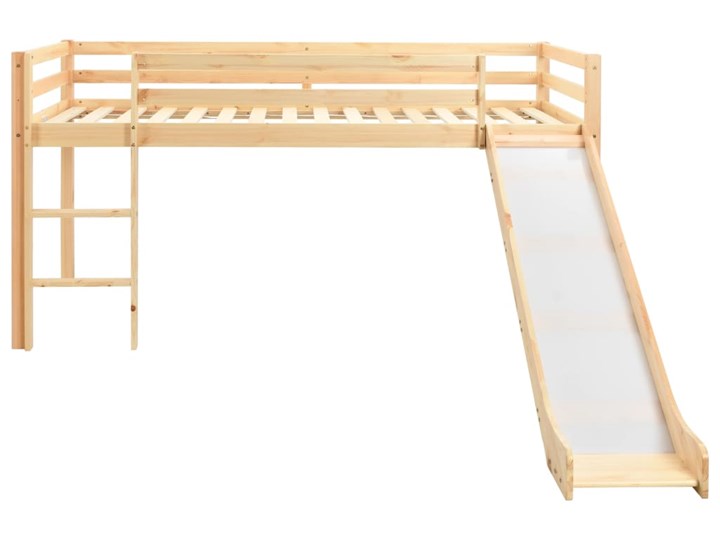 vidaXL Wysoka rama łóżka dziecięcego, zjeżdżalnia i drabinka, 97x208cm Kategoria Łóżka dla dzieci Łóżko na antresoli Łóżka piętrowe ze zjeżdżalnią Drewno Rozmiar materaca 90x200 cm