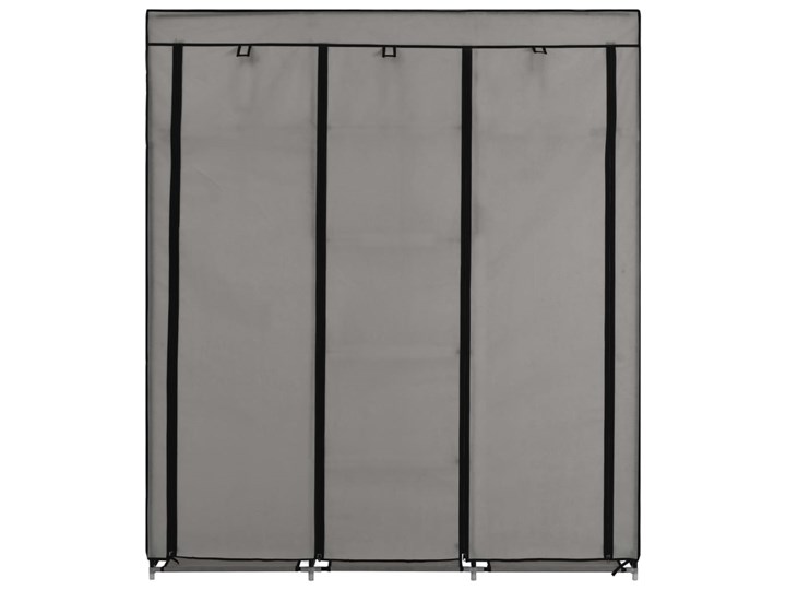 vidaXL Szafa z przegrodami i drążkami, szara, 150x45x175 cm, tkanina Tworzywo sztuczne Szerokość 150 cm Głębokość 45 cm Plastik Typ Gotowa