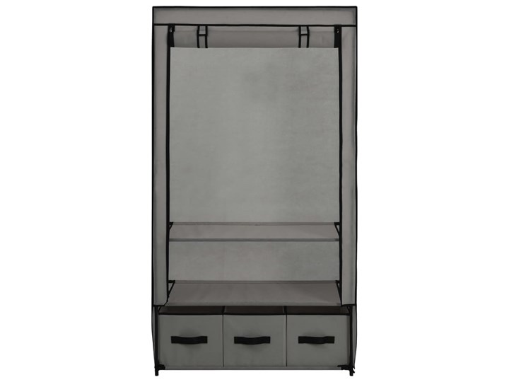 vidaXL Szafa, szara, 87 x 49 x 159 cm, materiałowa Tkanina Szerokość 87 cm Plastik Głębokość 49 cm Tworzywo sztuczne Pomieszczenie Sypialnia