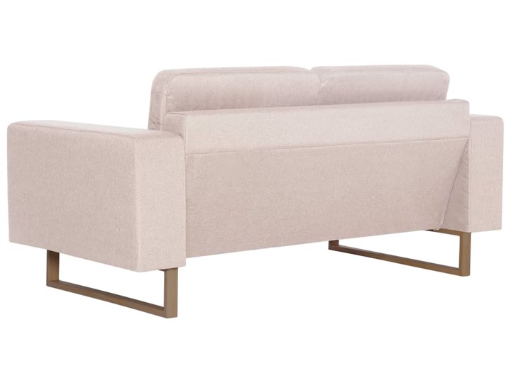 vidaXL Sofa 2-osobowa tapicerowana tkaniną, kremowa Wielkość Dwuosobowa Szerokość 156 cm Głębokość 82 cm Stała konstrukcja Styl Nowoczesny