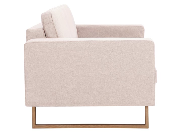 vidaXL Sofa 2-osobowa tapicerowana tkaniną, kremowa Głębokość 82 cm Kolor Beżowy Szerokość 156 cm Stała konstrukcja Typ Gładkie