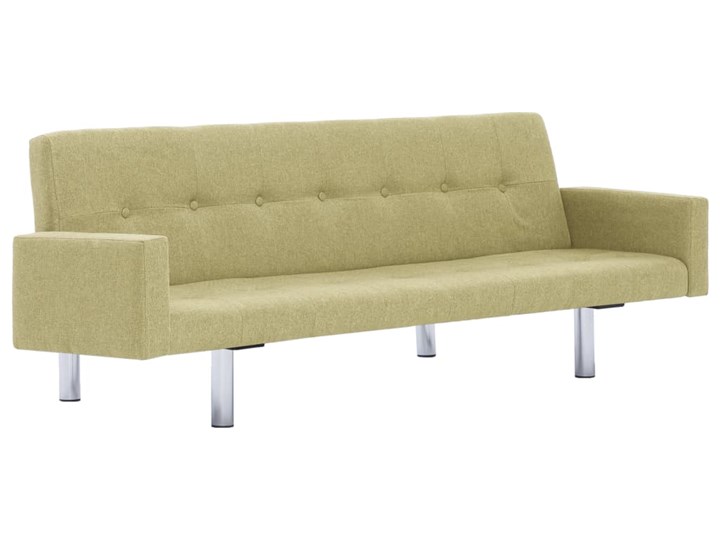 vidaXL Sofa rozkładana z podłokietnikami, zielona, poliester Szerokość 184 cm Materiał obicia Tkanina Głębokość 77 cm Stała konstrukcja Styl Minimalistyczny