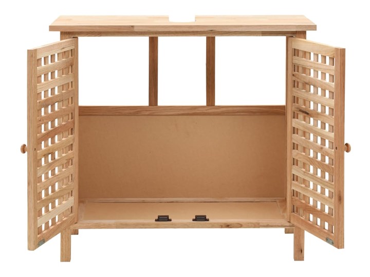 vidaXL Szafka pod umywalkę i lustro, lite drewno orzecha włoskiego Szerokość 62 cm Z lustrem Wysokość 60 cm Głębokość 60 cm Głębokość 29 cm Wysokość 66 cm Stojące Kategoria Szafki stojące