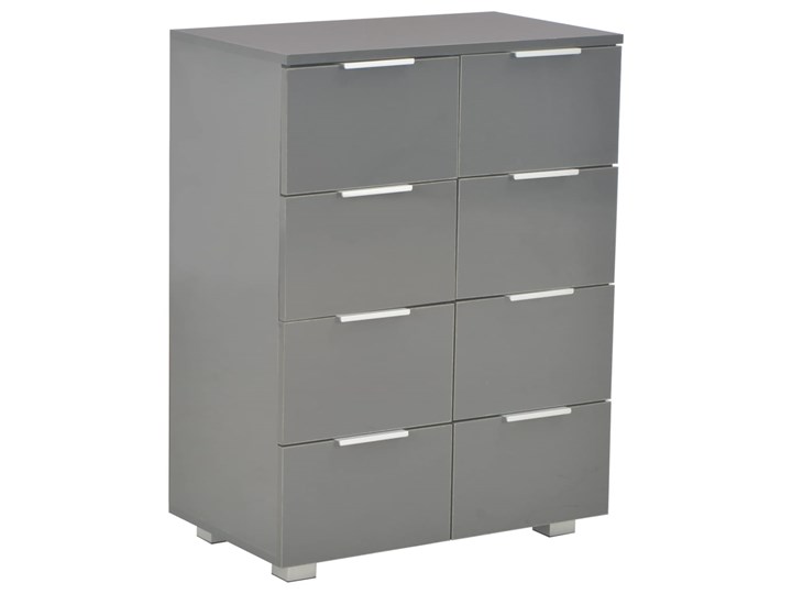 vidaXL Komoda szara na wysoki połysk, 60x35x80 cm, płyta wiórowa Płyta MDF Głębokość 35 cm Szerokość 105 cm Z szufladami Szerokość 60 cm Pomieszczenie Pokój nastolatka