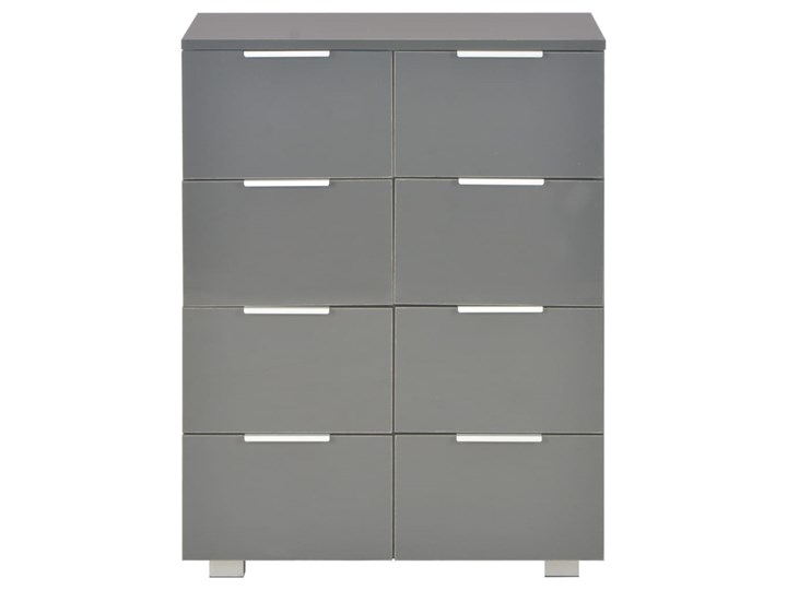 vidaXL Komoda szara na wysoki połysk, 60x35x80 cm, płyta wiórowa Płyta MDF Pomieszczenie Garderoba Z szufladami Głębokość 35 cm Szerokość 105 cm Szerokość 60 cm Pomieszczenie Sypialnia