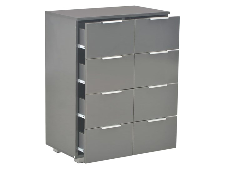 vidaXL Komoda szara na wysoki połysk, 60x35x80 cm, płyta wiórowa Szerokość 60 cm Płyta MDF Szerokość 105 cm Pomieszczenie Sypialnia Głębokość 35 cm Z szufladami Pomieszczenie Garderoba