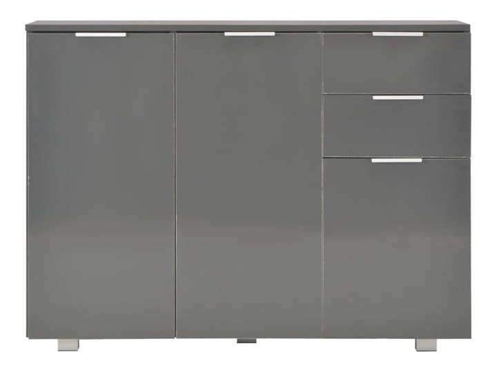 vidaXL Komoda na wysoki połysk, szara, 107 x 35 x 76 cm