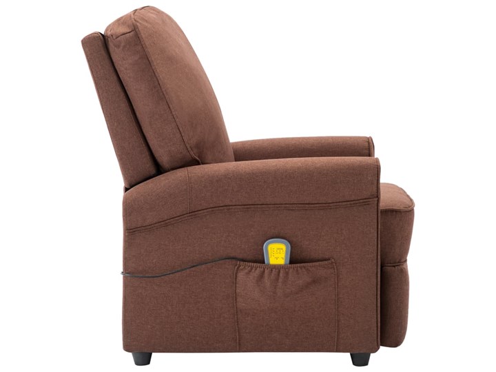vidaXL Rozkładany fotel masujący, brązowy, tkanina Drewno Fotel rozkładany Pomieszczenie Salon Tworzywo sztuczne Kategoria Fotele do salonu