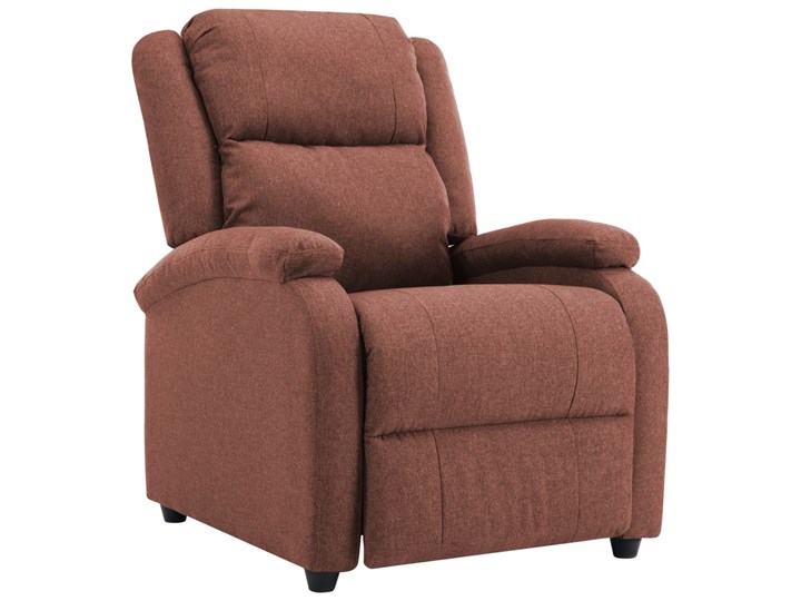 vidaXL Rozkładany fotel telewizyjny, brązowy, tapicerowany tkaniną