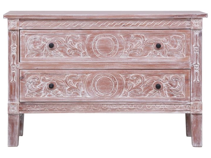 vidaXL Komoda z 2 szufladami, 90x30x60 cm, lite drewno mahoniowe Z szufladami Szerokość 90 cm Głębokość 30 cm Szerokość 105 cm Pomieszczenie Salon