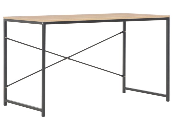 vidaXL Biurko komputerowe, czarne i dębowe, 120 x 60 x 70 cm Płyta MDF Metal Kolor Czarny Głębokość 60 cm Szerokość 120 cm Kolor Beżowy