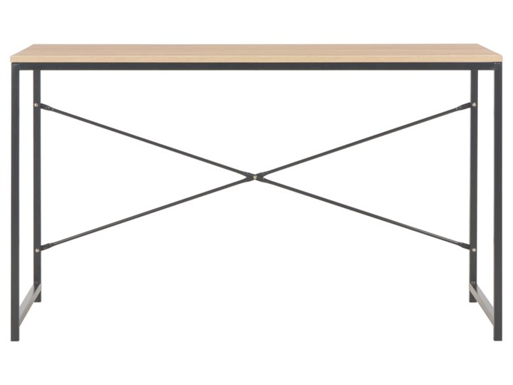 vidaXL Biurko komputerowe, czarne i dębowe, 120 x 60 x 70 cm Kolor Beżowy Szerokość 120 cm Głębokość 60 cm Płyta MDF Metal Styl Industrialny