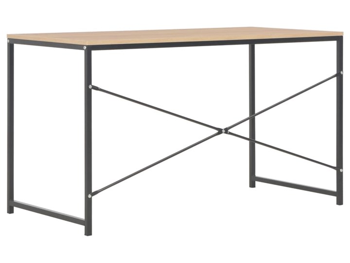 vidaXL Biurko komputerowe, czarne i dębowe, 120 x 60 x 70 cm Głębokość 60 cm Metal Szerokość 120 cm Płyta MDF Styl Nowoczesny