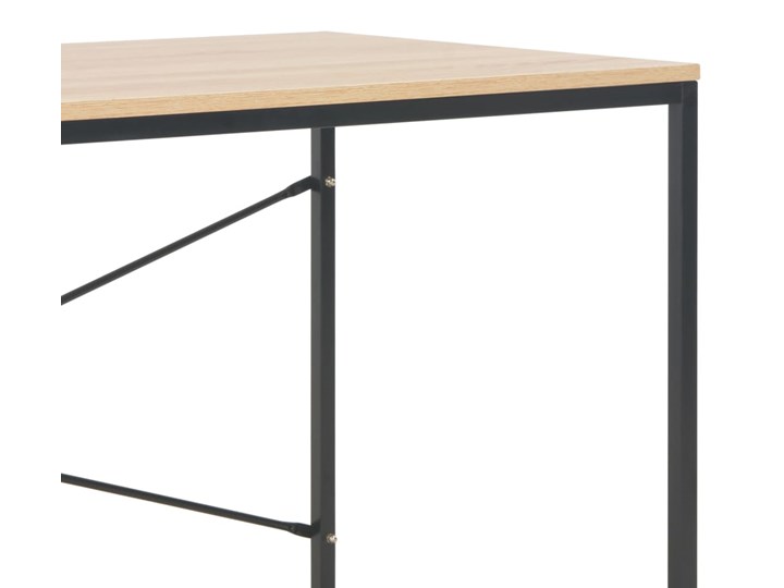 vidaXL Biurko komputerowe, czarne i dębowe, 120 x 60 x 70 cm Metal Kolor Beżowy Głębokość 60 cm Płyta MDF Szerokość 120 cm Styl Industrialny