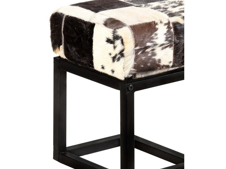 vidaXL Ławka 110 cm, czarna, patchworkowa, prawdziwa kozia skóra Materiał obicia Skóra naturalna