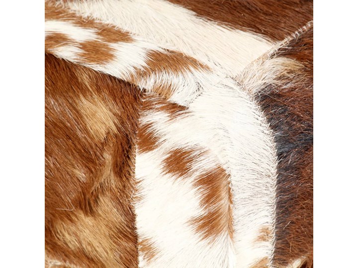 vidaXL Ławka 110 cm, brązowa, patchworkowa, prawdziwa kozia skóra