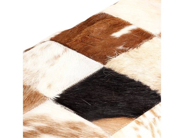 vidaXL Ławka 110 cm, brązowa, patchworkowa, prawdziwa kozia skóra