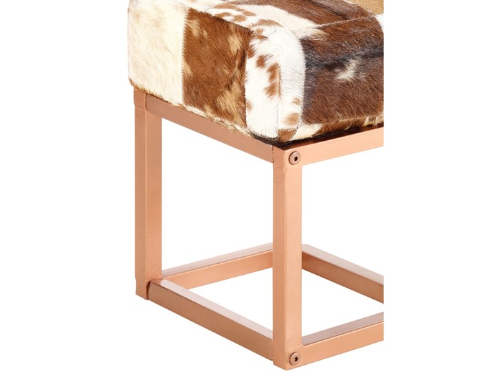 vidaXL Ławka 110 cm, brązowa, patchworkowa, prawdziwa kozia skóra