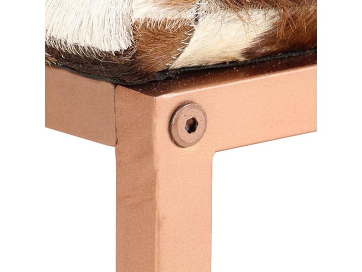 vidaXL Ławka 110 cm, brązowa, patchworkowa, prawdziwa kozia skóra