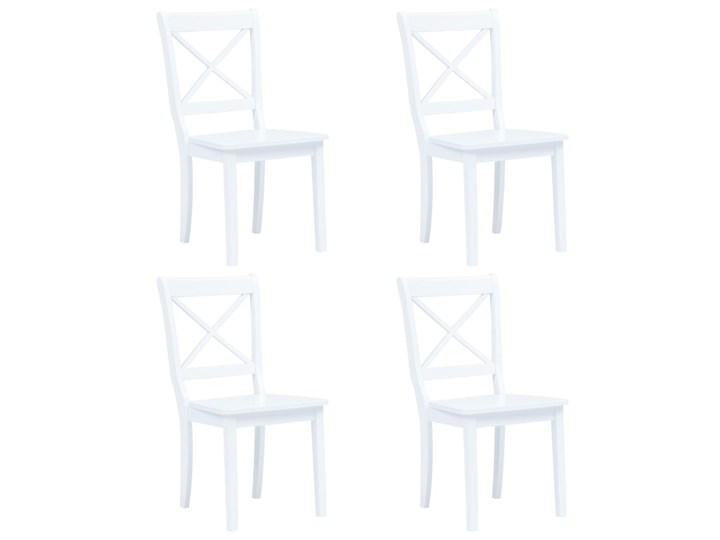 vidaXL 5-częściowy zestaw mebli do jadalni, drewno kauczukowca, biały Liczba krzeseł 4 krzesła Pomieszczenie Jadalnia
