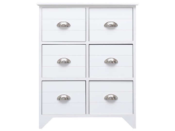 vidaXL Komoda z 6 szufladami, biała, 60x30x75 cm, drewno paulownia Głębokość 30 cm Szerokość 60 cm Z szufladami Płyta MDF Szerokość 105 cm Pomieszczenie Salon Kolor Biały