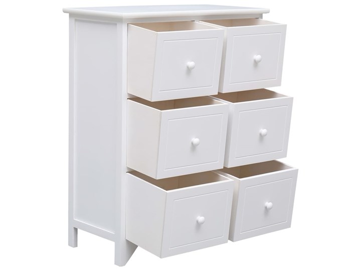 vidaXL Komoda z 6 szufladami, biała, 60x30x75 cm, drewno paulownia Głębokość 30 cm Z szufladami Szerokość 105 cm Szerokość 60 cm Pomieszczenie Sypialnia Płyta MDF Pomieszczenie Salon