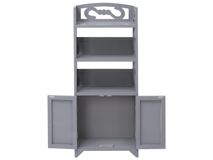 vidaXL Szafka łazienkowa, szara, 46x24x116 cm, drewno paulownia Szerokość 46 cm Płyta MDF Głębokość 24 cm Szafki Stojące Rodzaj frontu Drzwiczki