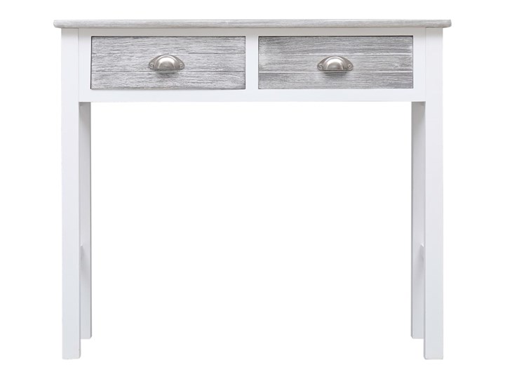 vidaXL Stolik konsola, szary, 90 x 30 x 77 cm, drewniany Metal Szerokość 90 cm Głębokość 30 cm Z szufladą Drewno Styl Tradycyjny