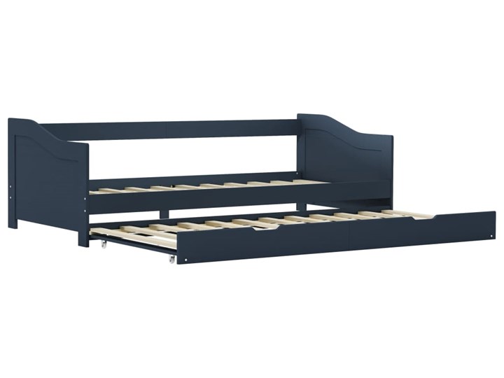 vidaXL Wysuwane łóżko, szare, drewno sosnowe, 90x200 cm Płyta MDF Kategoria Łóżka dla dzieci