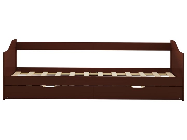vidaXL Wysuwane łóżko, ciemny brąz, drewno sosnowe, 90x200 cm Łóżko drewniane Zagłówek Z zagłówkiem